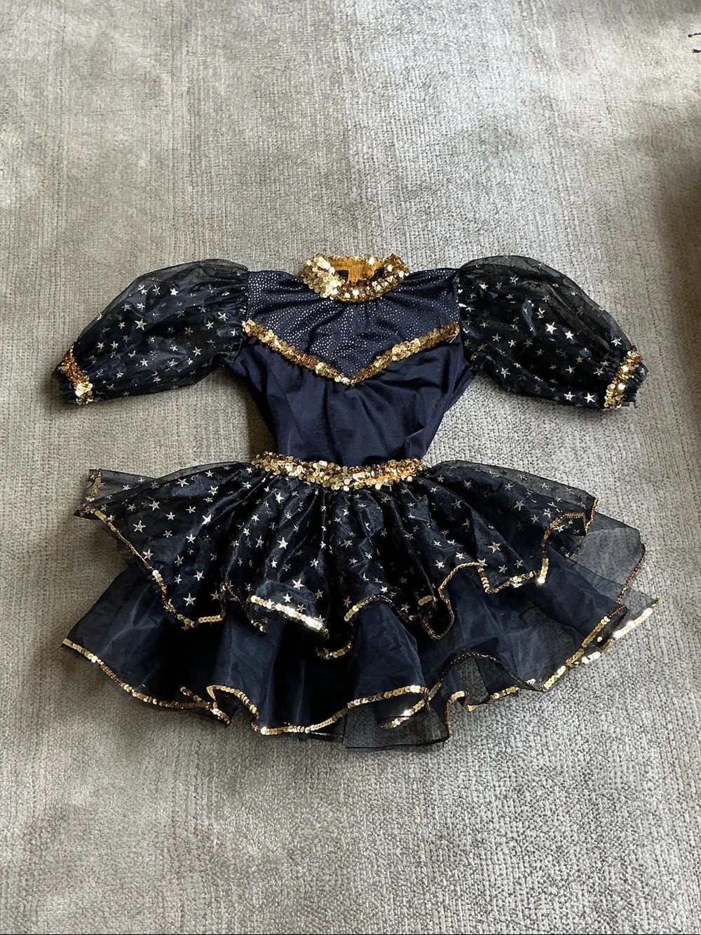 A Wish Come True -Sz S Adult- Black and Gold Star Tutu Costume